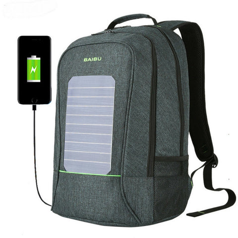 Backpack Fashion Waterproof  Laptop Backpack Solar Powered Backpack